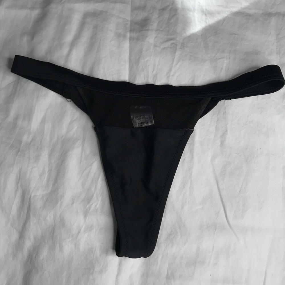 Black bikini thong bottoms
